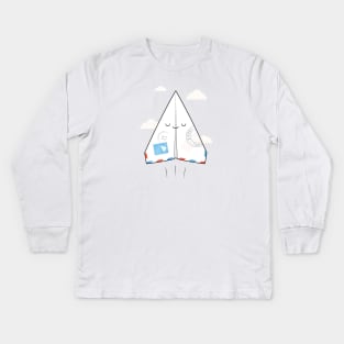 Airmail - paper plane Kids Long Sleeve T-Shirt